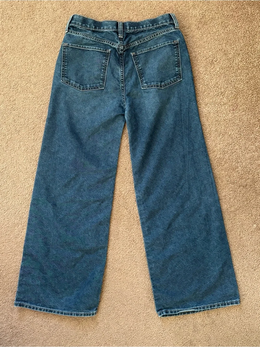 Old Navy Kids Denim Baggy Wide-Leg Jeans High Rise Adjustable Waist Size 16
